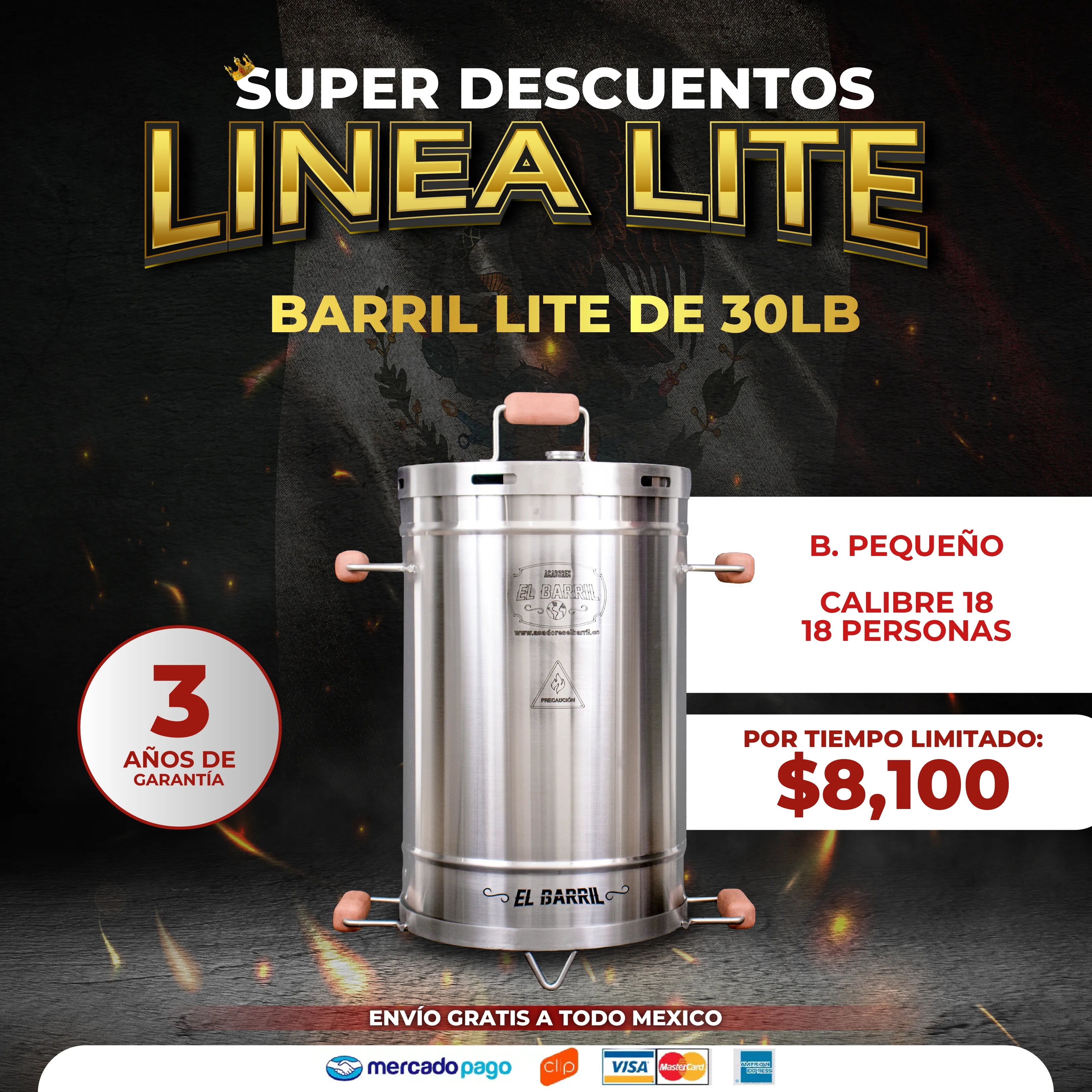 Barril Ahumador Todo en 1 + Accesorios + Obsequio