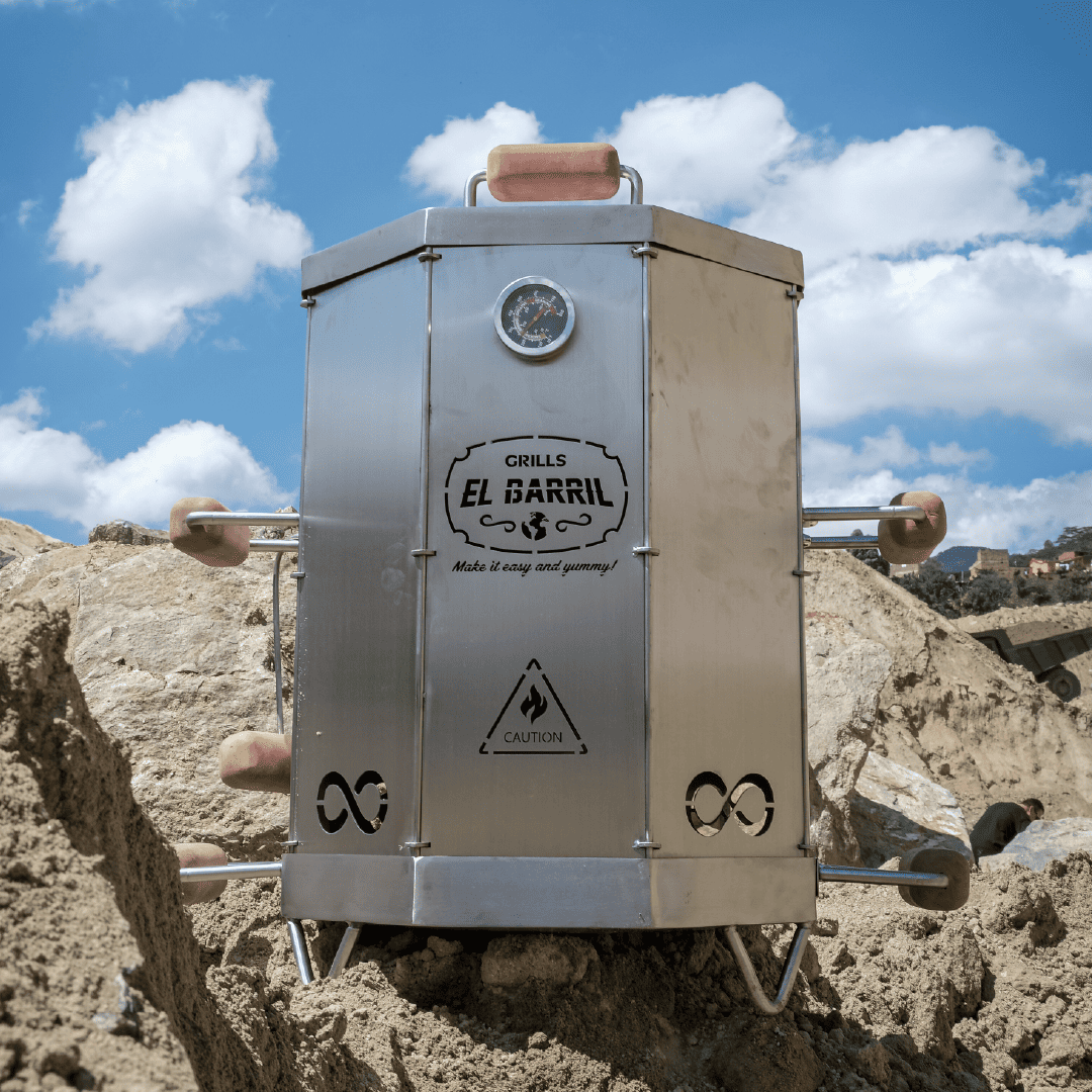 Barril asador mediano plegable en acero
