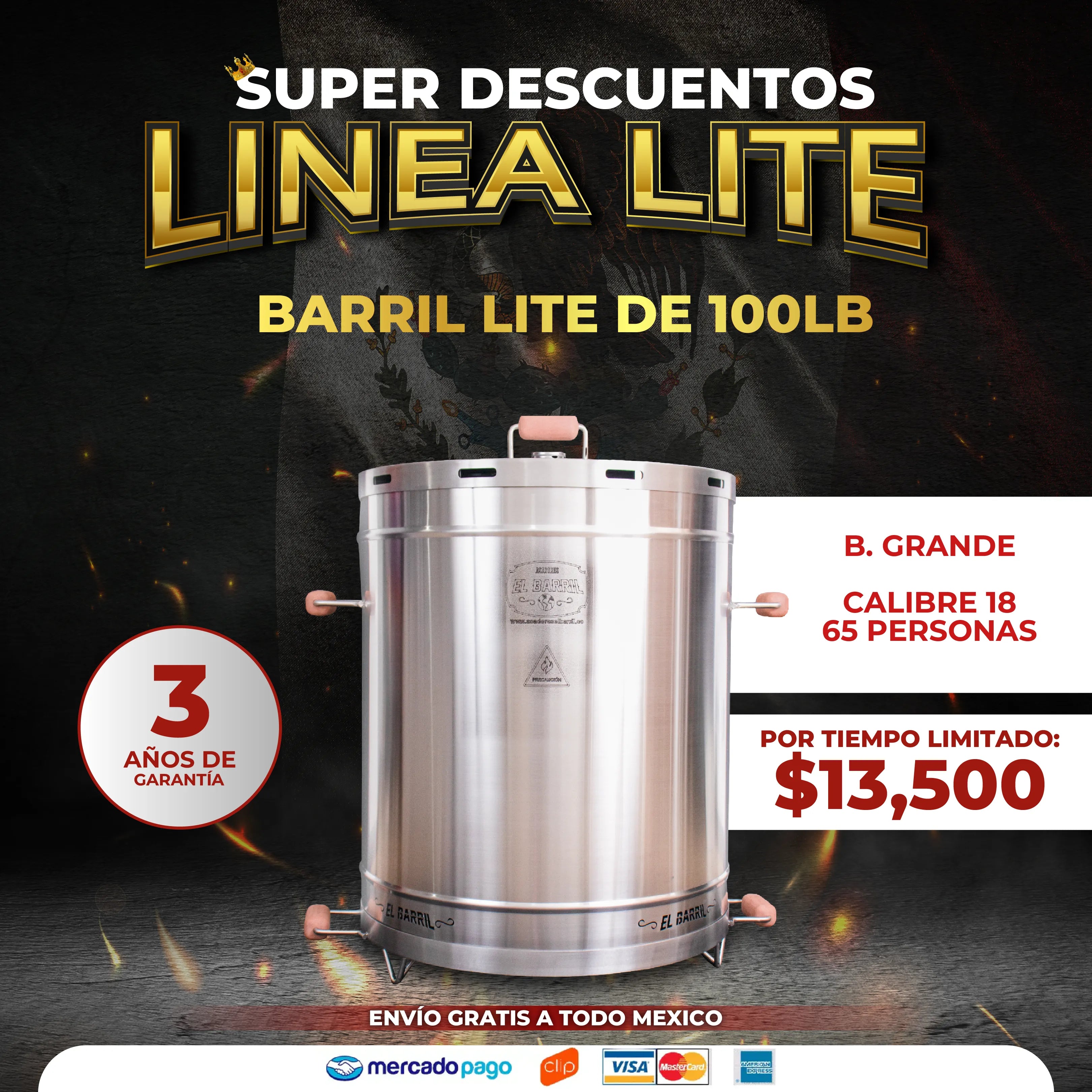 Barril Ahumador Todo en 1 + Accesorios + Obsequio