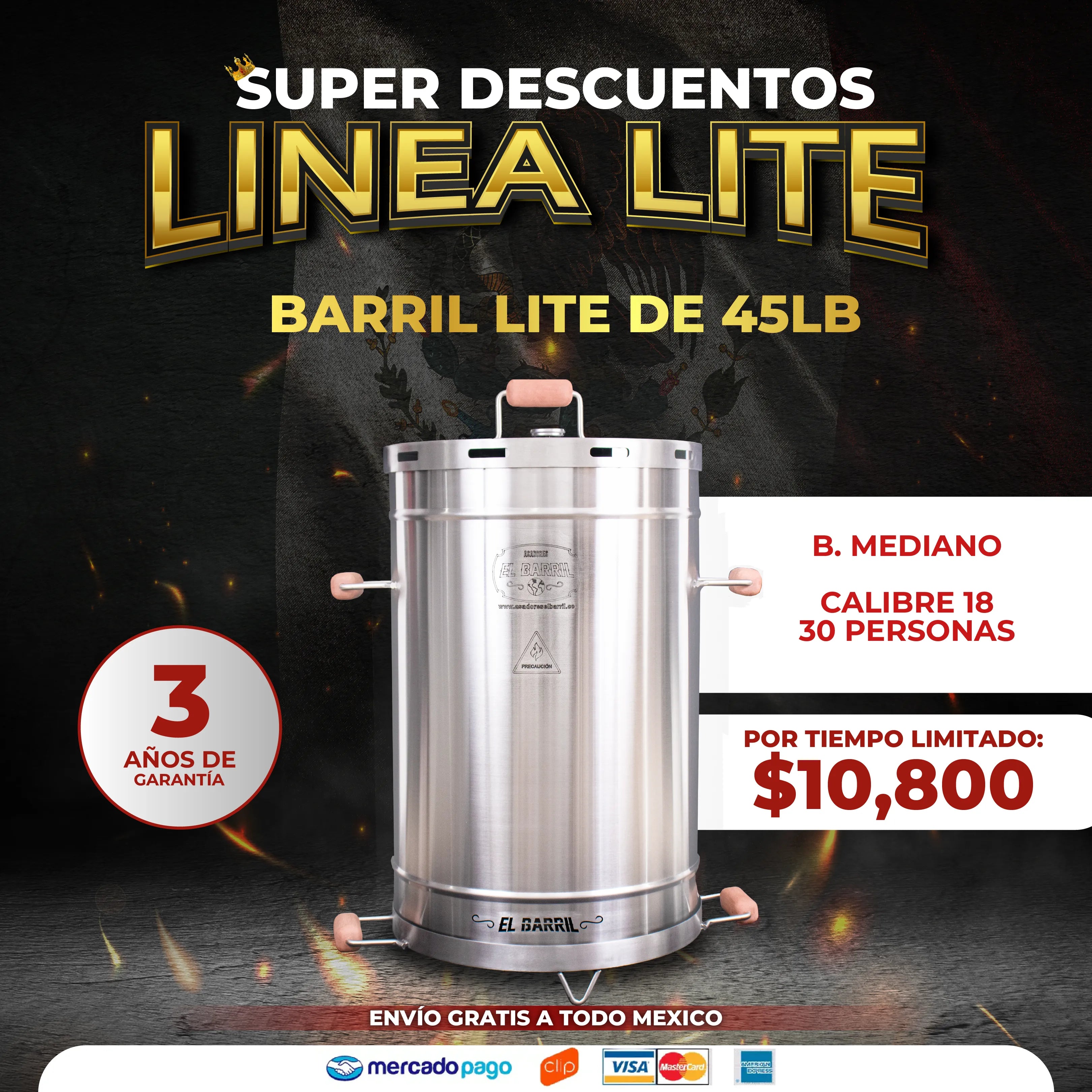 Barril Ahumador Todo en 1 + Accesorios + Obsequio