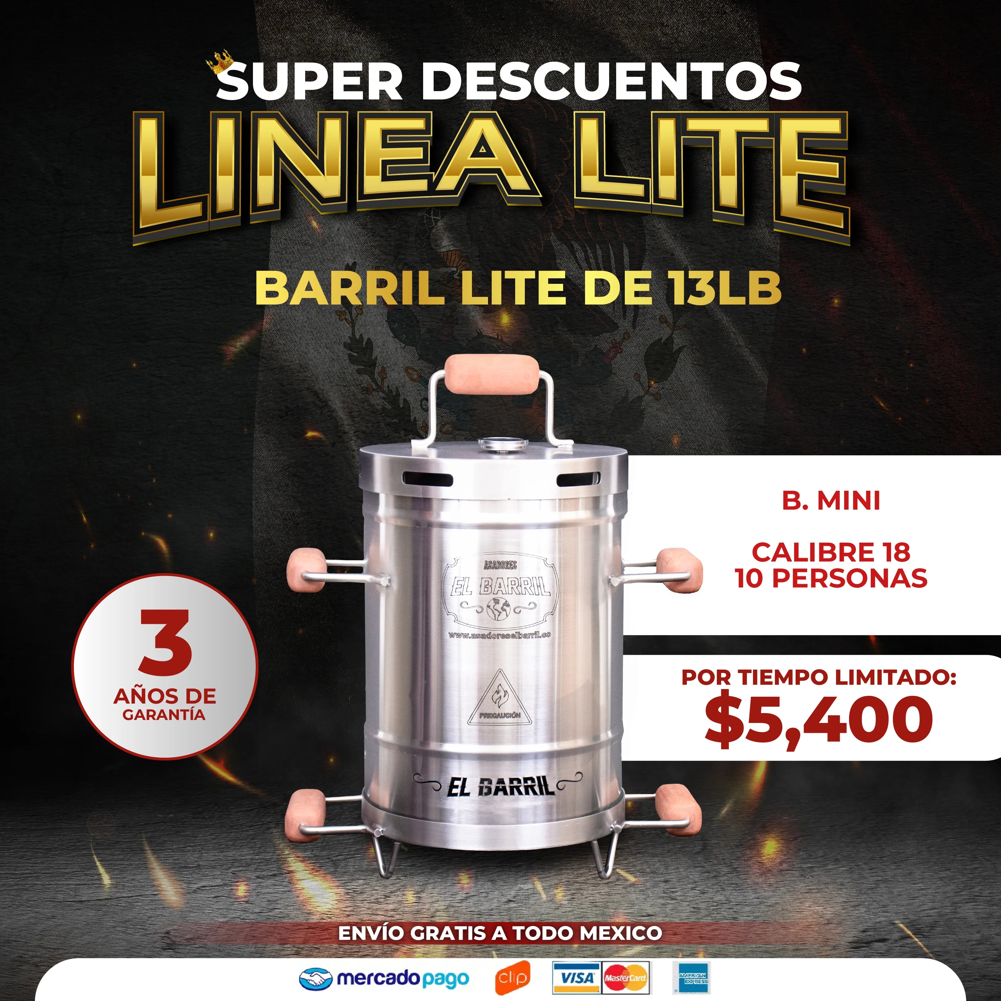 Barril Ahumador Todo en 1 + Accesorios + Obsequio