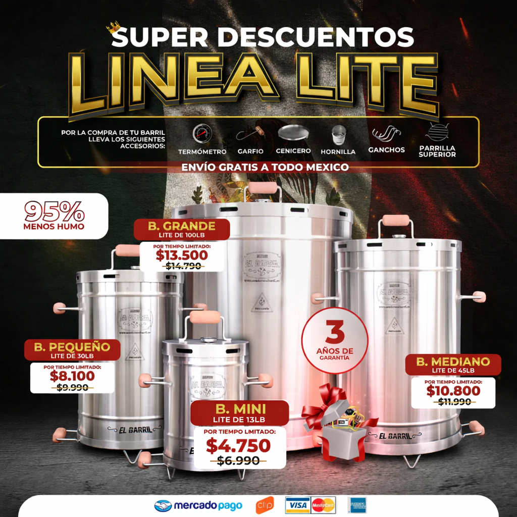 Barril Ahumador Todo en 1 + Accesorios + Obsequio