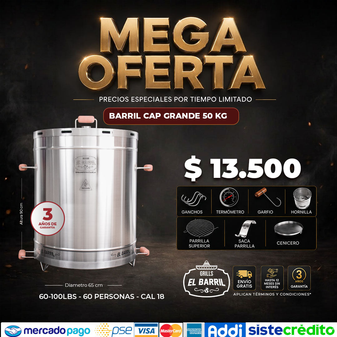 Combo El Barril® Barril Ahumador Premium + Obsequios Exclusivos
