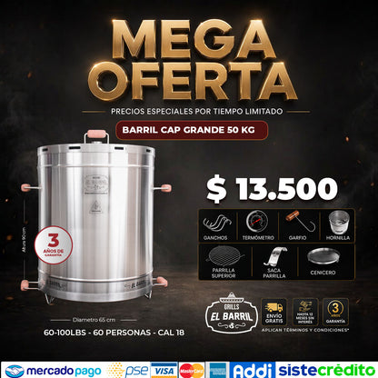 Combo El Barril® Barril Ahumador Premium + Obsequios Exclusivos