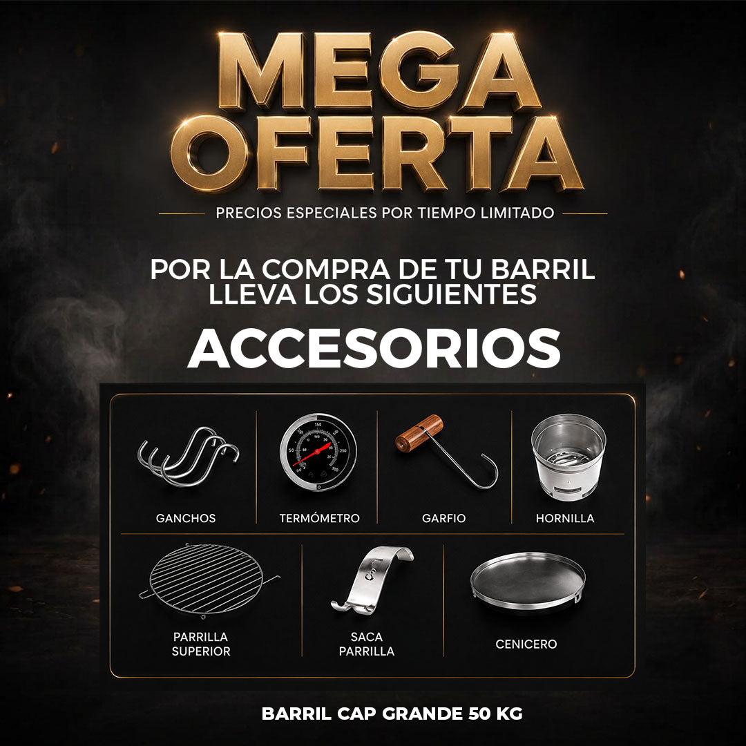 Combo El Barril® Barril Ahumador Premium + Obsequios Exclusivos