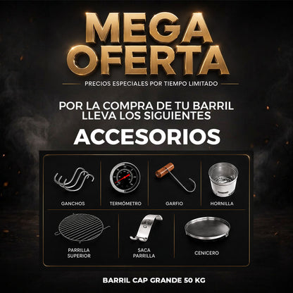 Combo El Barril® Barril Ahumador Premium + Obsequios Exclusivos