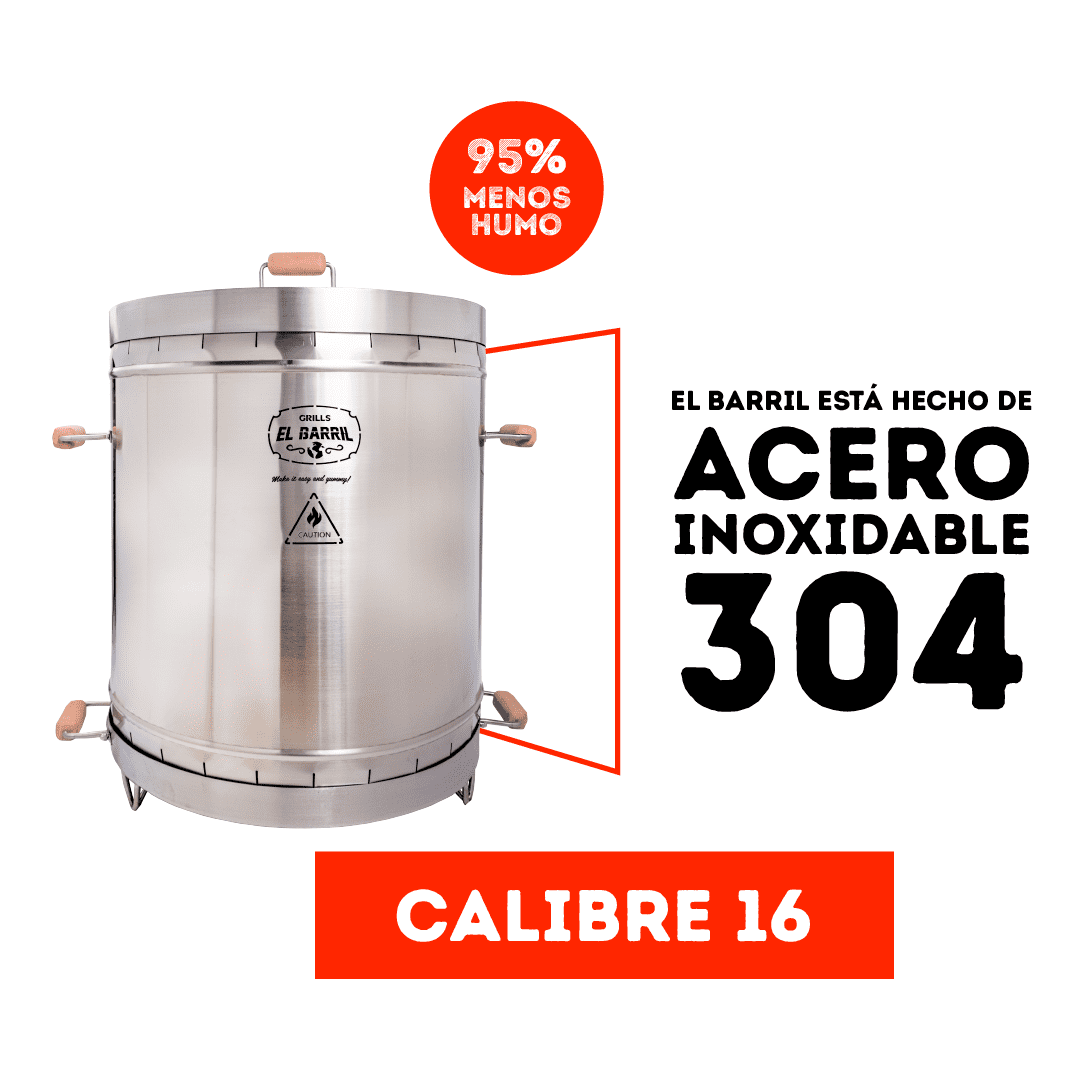 Barril asador grande en acero