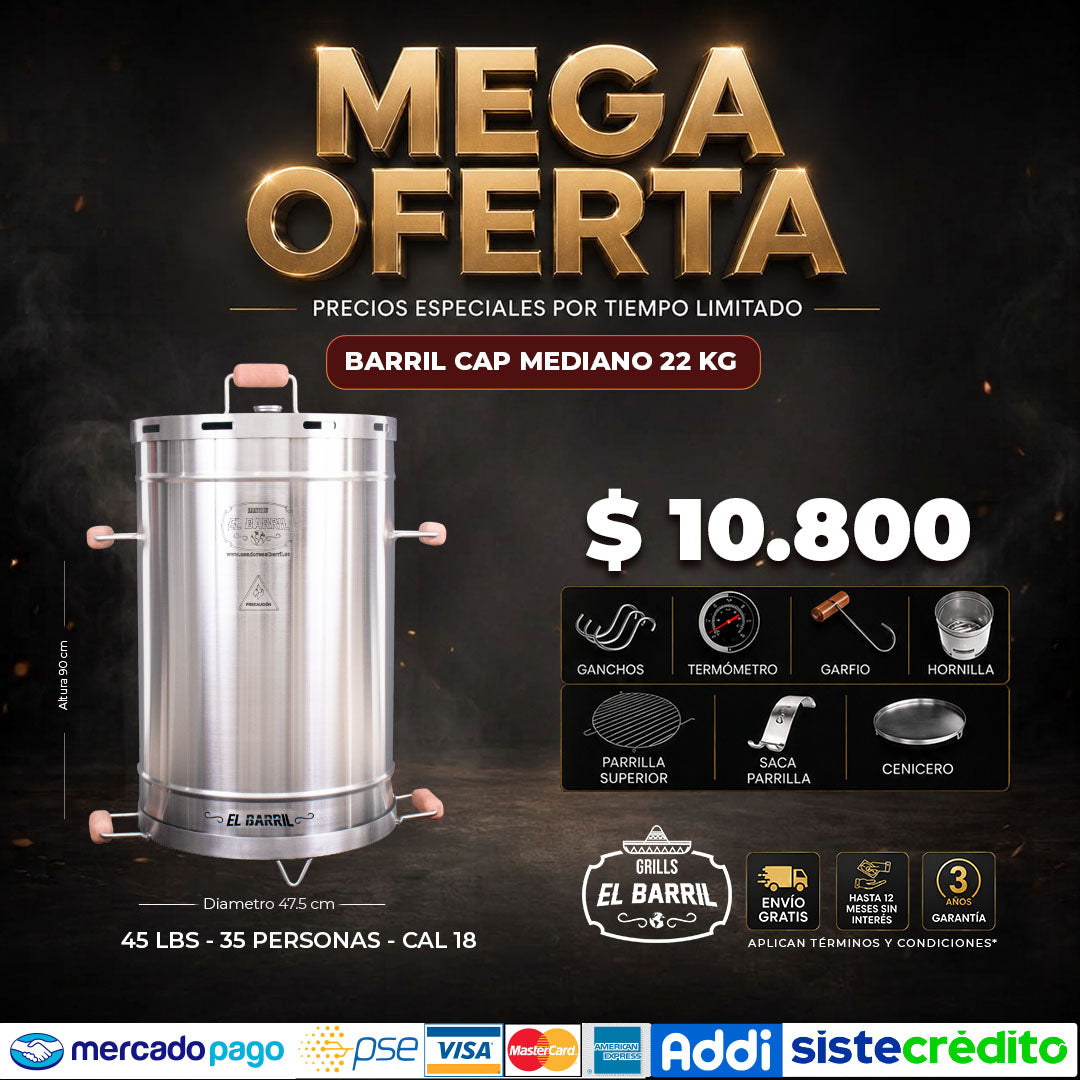 Combo El Barril® Barril Ahumador Premium + Obsequios Exclusivos