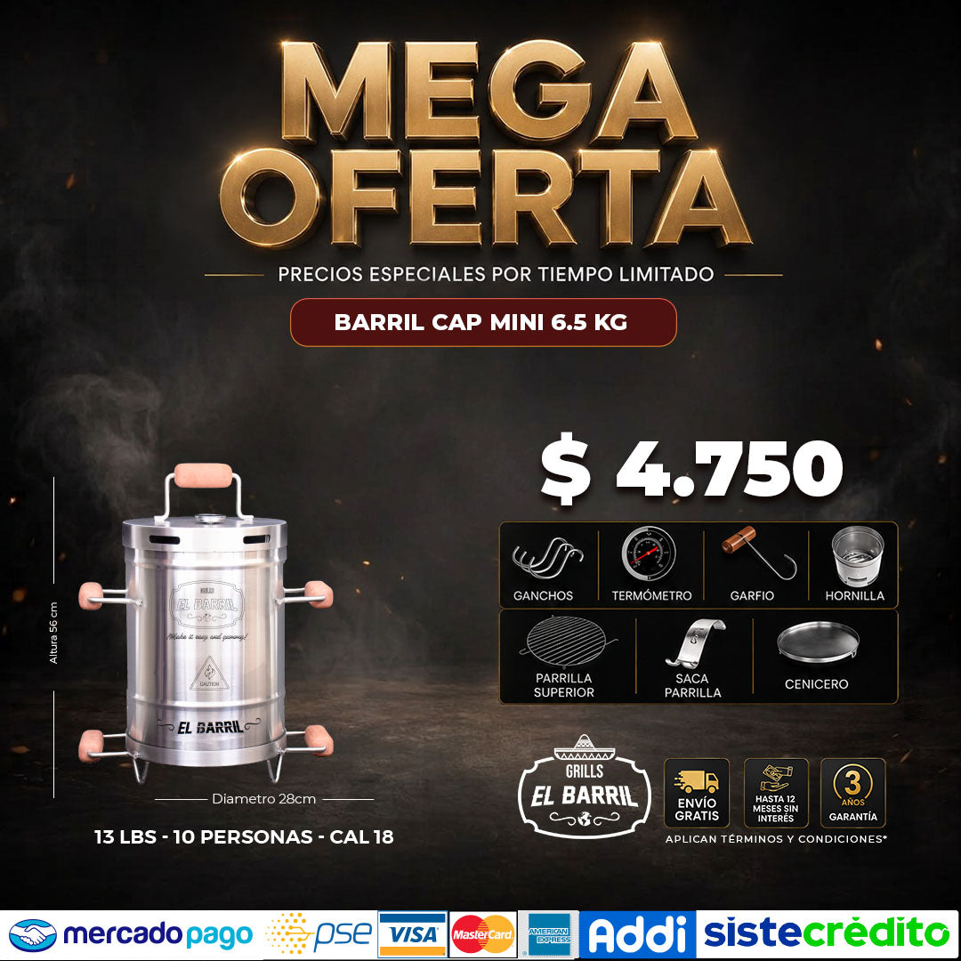 Combo El Barril® Barril Ahumador Premium + Obsequios Exclusivos