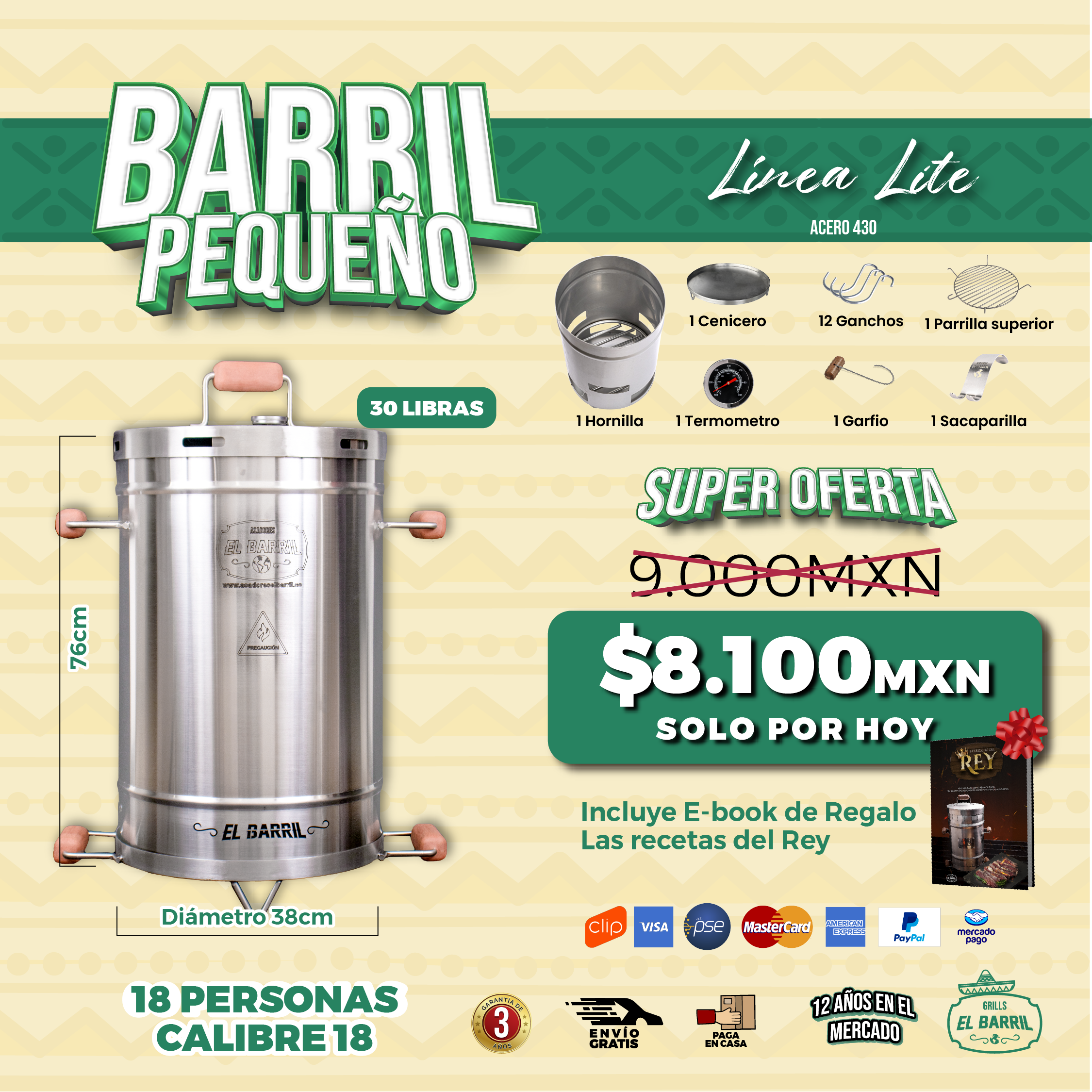 ASADOR AL BARRIL OFERTA EXCLUSIVA