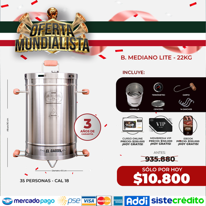 Combo Mundialista!!- Barril Ahumador Todo en 1 + 7 Obsequios