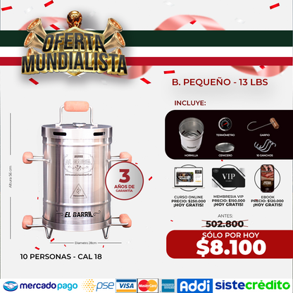 Combo Mundialista!!- Barril Ahumador Todo en 1 + 7 Obsequios