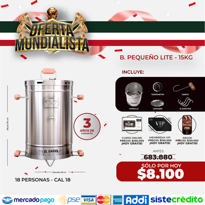 Combo Mundialista!!- Barril Ahumador Todo en 1 + 7 Obsequios