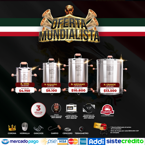 Combo Mundialista!!- Barril Ahumador Todo en 1 + 7 Obsequios