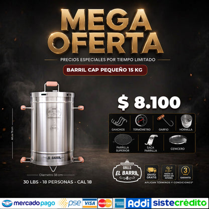 Combo El Barril® Barril Ahumador Premium + Obsequios Exclusivos
