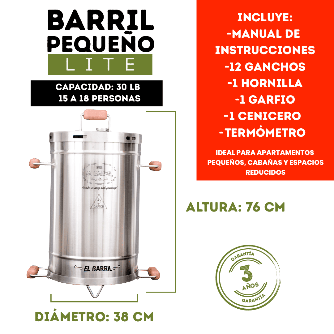 Barril asador pequeño lite en acero
