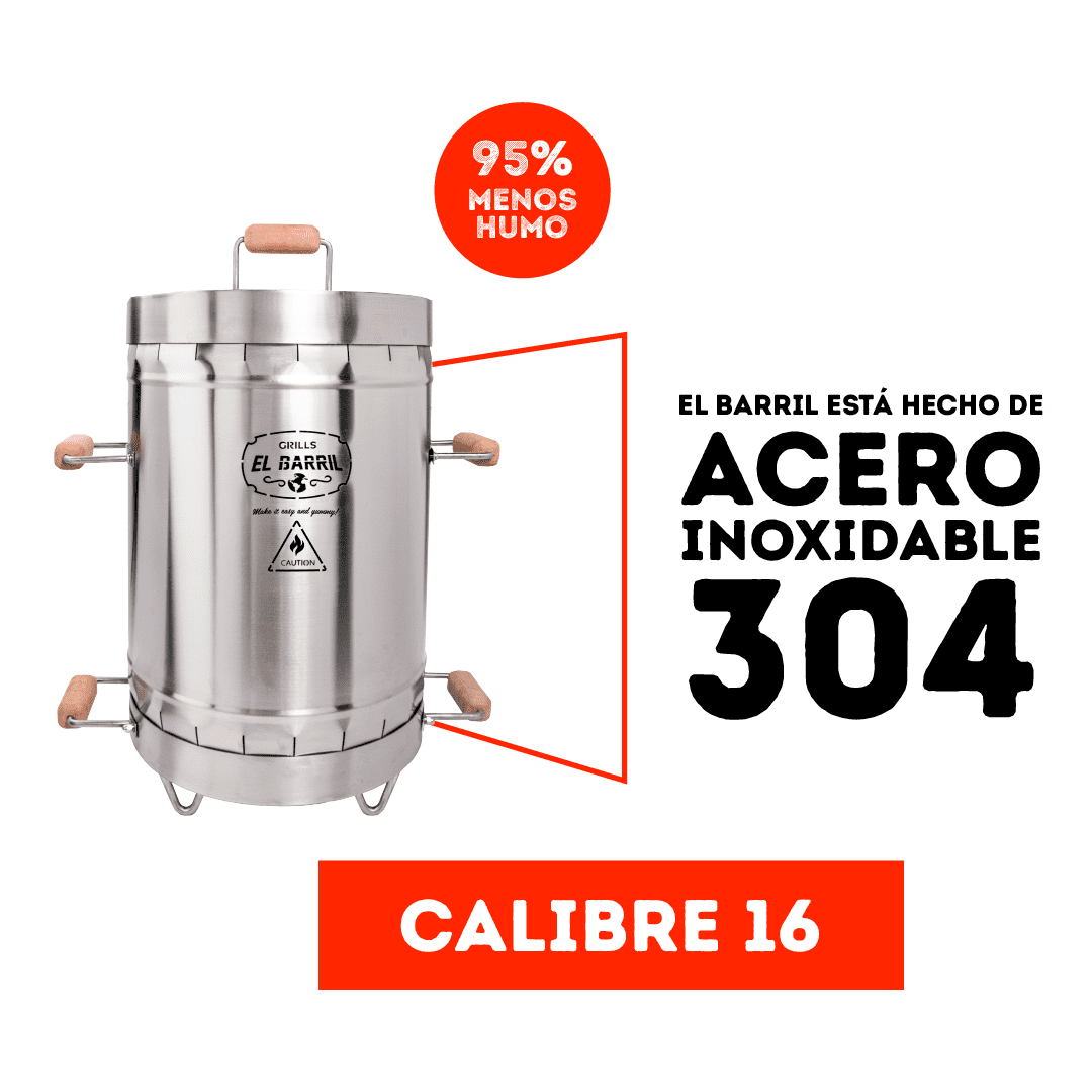 Barril asador pequeño en acero