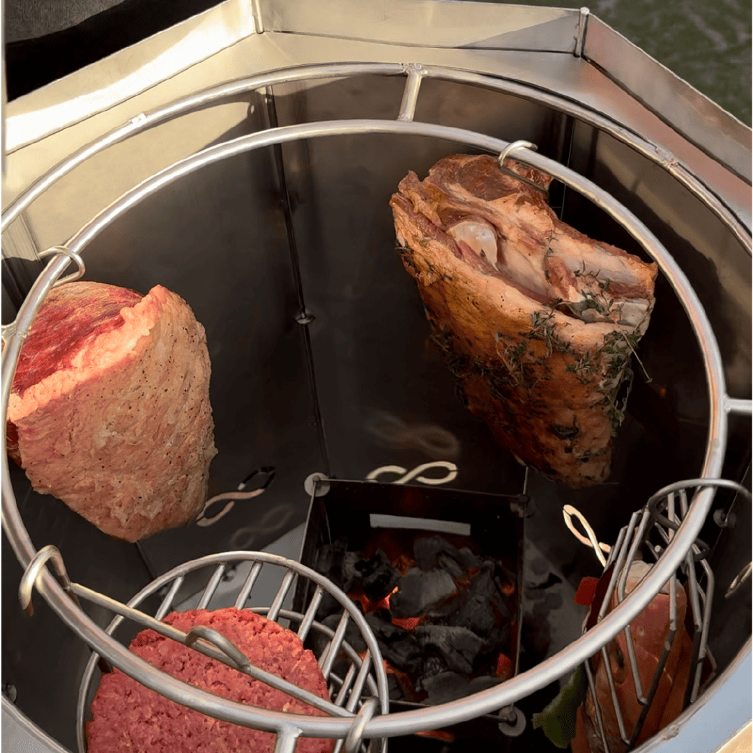 Barril asador mediano plegable en acero