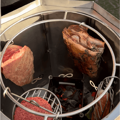 Barril asador mediano plegable en acero