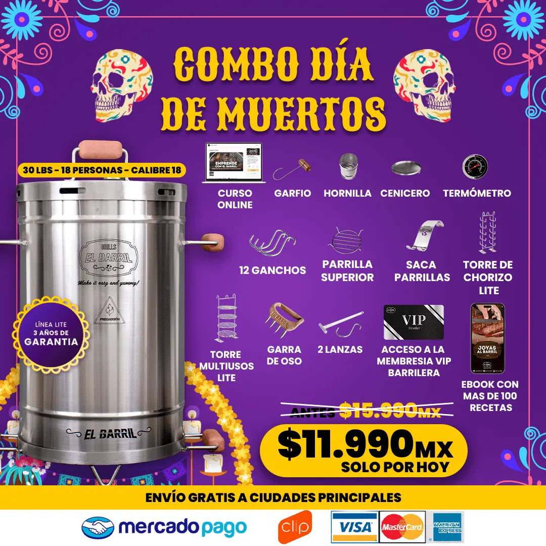 Combo Dia de Muertos 30Lbs + Kit de Accesorios + 3 Años de Garantía