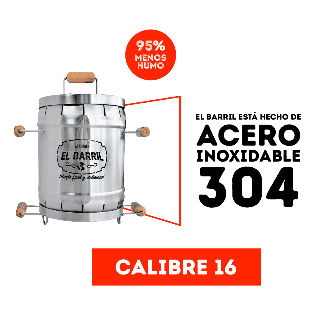 Barril asador bebe en acero