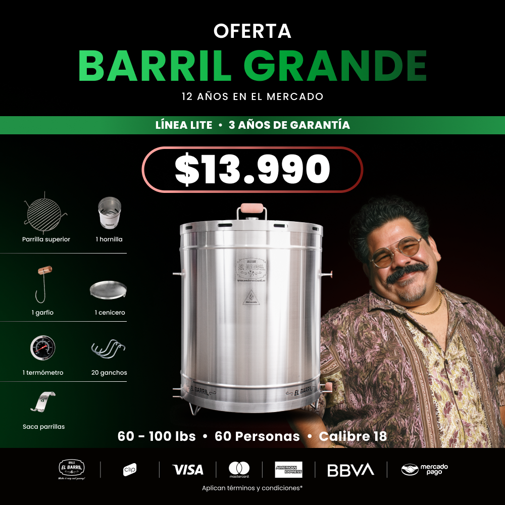 ASADOR AL BARRIL OFERTA EXCLUSIVA