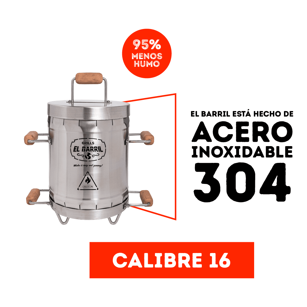 Barril asador mini en acero