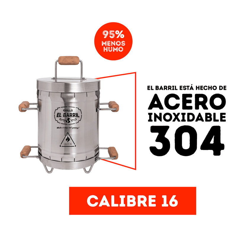 Barril asador mini en acero